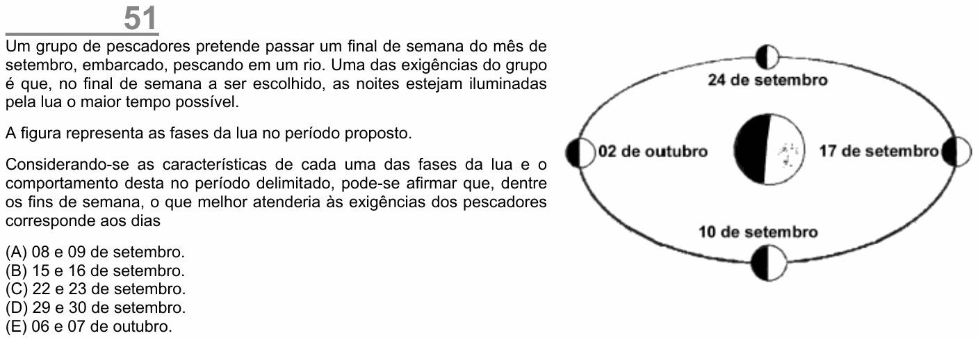 Enunciado da questão 51 de Física do ENEM 2002