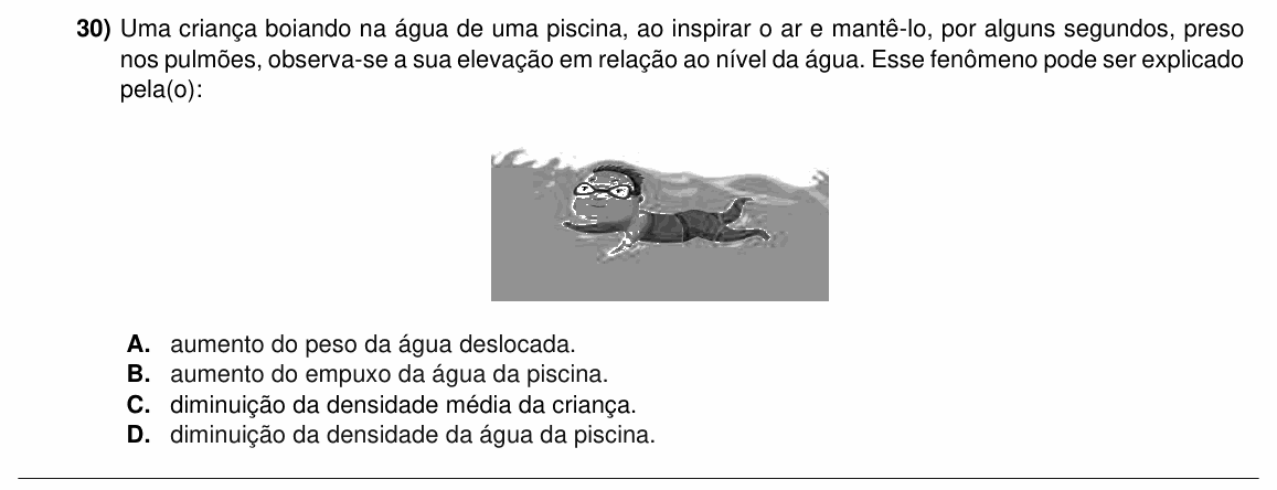 Enunciado da questão 30 de Física do ACAFE 2021 (Inverno)