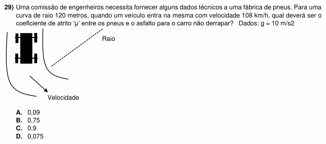 Enunciado da questão 29 de Física do ACAFE 2022 (Verão)