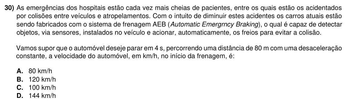 Enunciado da questão 30 de Física do ACAFE 2024 (Inverno)