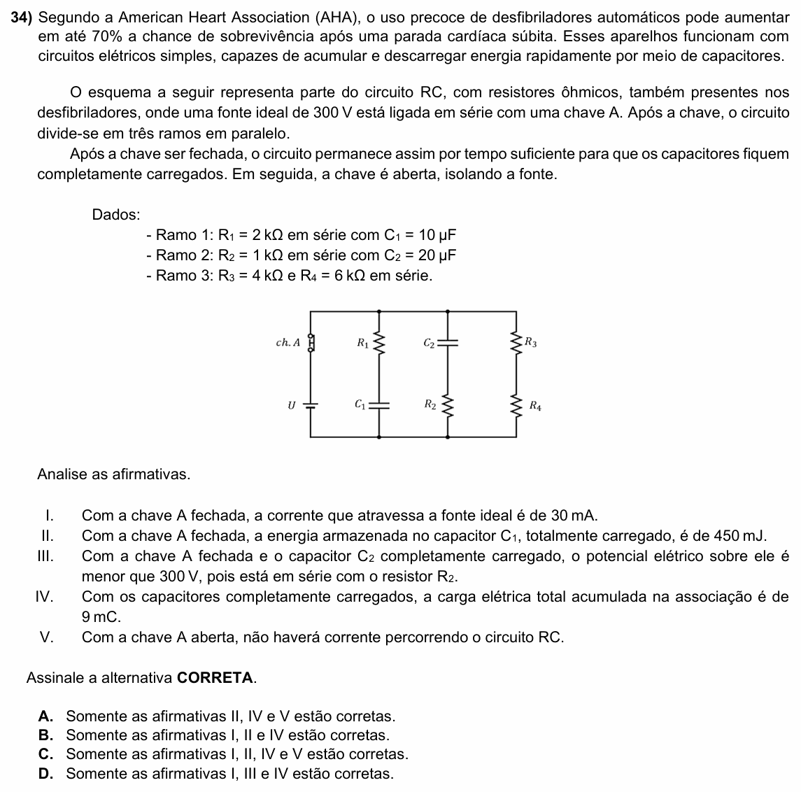 Enunciado da questão 34 de Física do ACAFE 2026 (Verão)