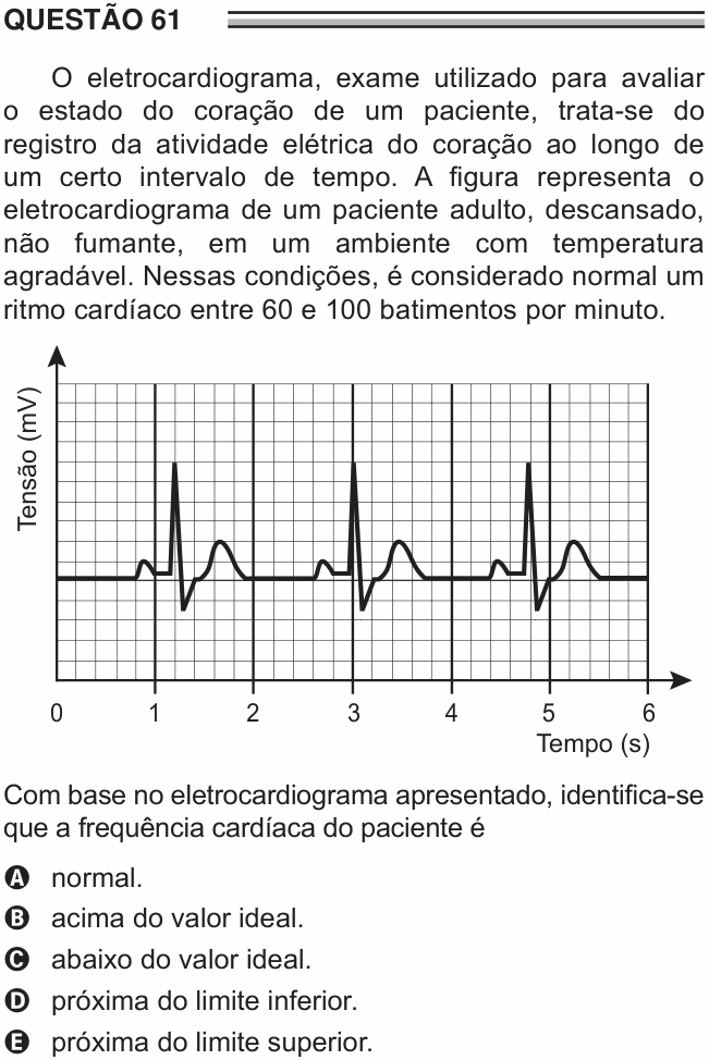 Enunciado da questão 61 de Física do ENEM 2016 (2ª aplicação)