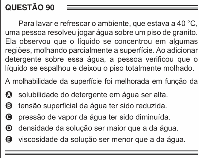 Enunciado da questão 90 de Física do ENEM 2016 (2ª aplicação)