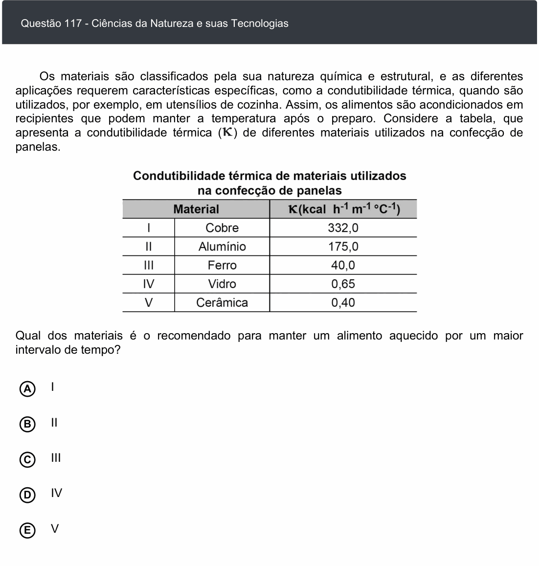 Enunciado da questão 117 de Física do ENEM 2020 Digital