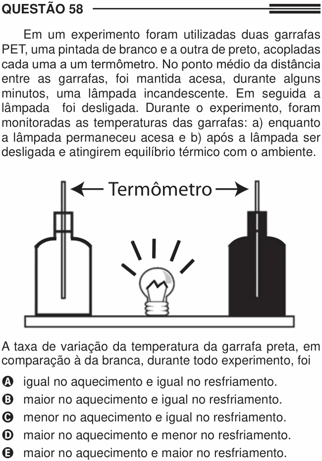 Enunciado da questão 58 de Física do ENEM 2013