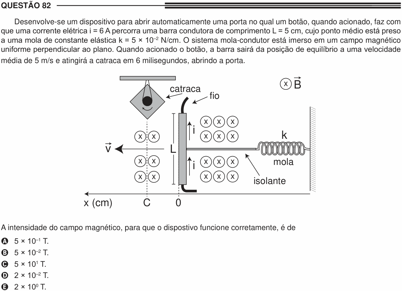 Enunciado da questão 82 de Física do ENEM 2013