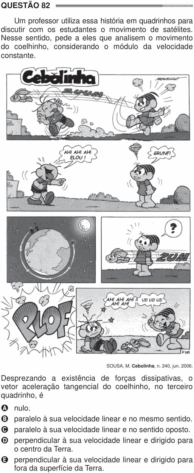 Enunciado da questão 82 de Física do ENEM 2014