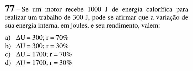 Enunciado da questão 77 de Física do EEAR 2018 (CFS 1)