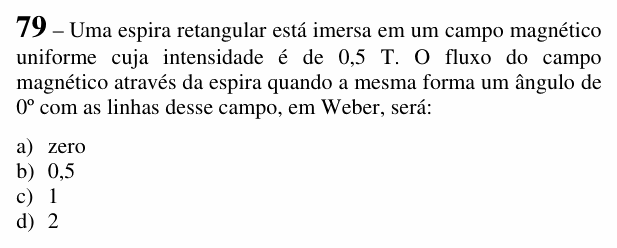 Enunciado da questão 79 de Física do EEAR 2018 (CFS 1)