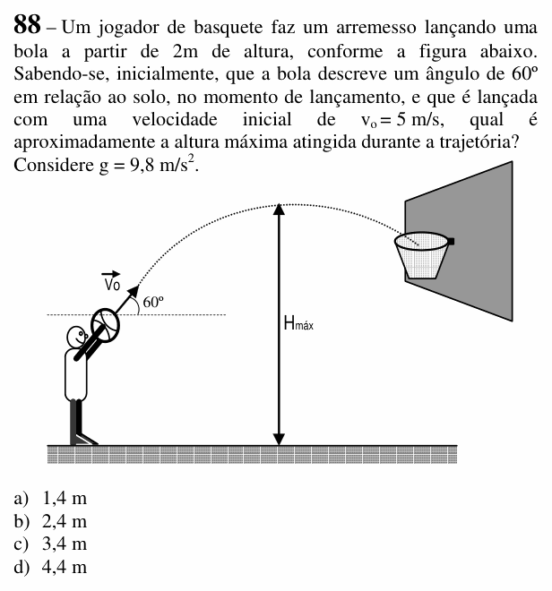 Enunciado da questão 88 de Física do EEAR 2018 (CFS 1)