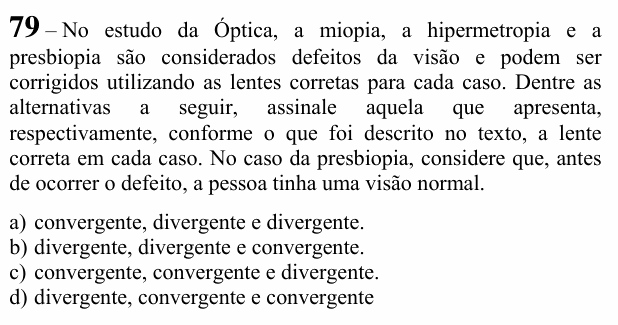 Enunciado da questão 79 de Física do EEAR 2020 (CFS 1)