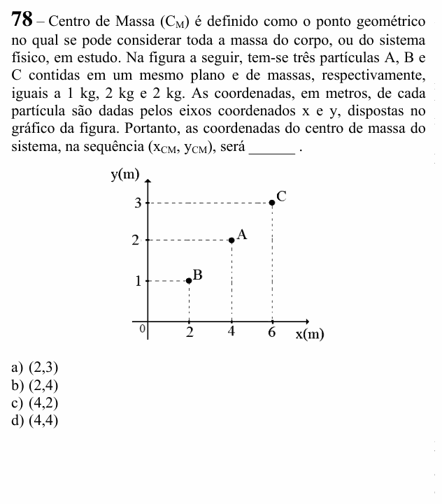 Enunciado da questão 78 de Física do EEAR 2021 (CFS 1)