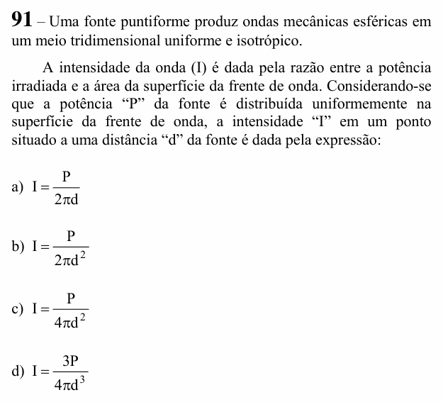 Enunciado da questão 91 de Física do EEAR 2021 (CFS 1)