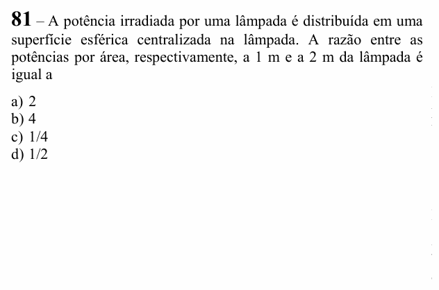 Enunciado da questão 81 de Física do EEAR 2022 (CFS 1)