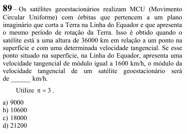 Enunciado da questão 89 de Física do EEAR 2022 (CFS 1)