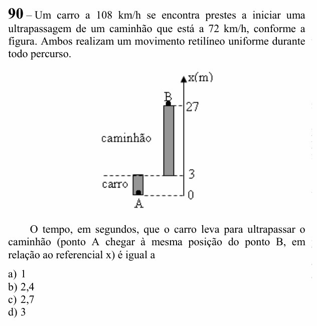 Enunciado da questão 90 de Física do EEAR 2022 (CFS 1)