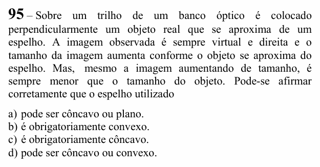 Enunciado da questão 95 de Física do EEAR 2022 (CFS 1)