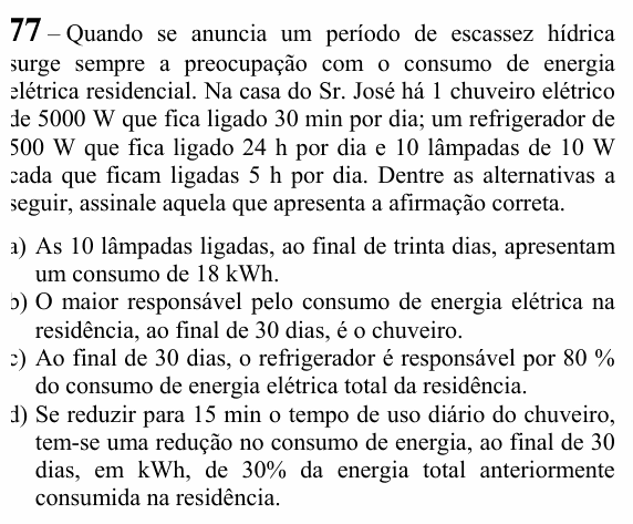 Enunciado da questão 77 de Física do EEAR 2023 (CFS 1)