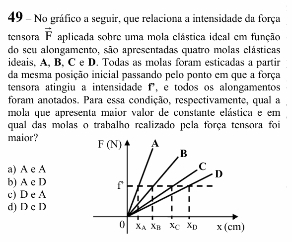 Enunciado da questão 49 de Física do EEAR 2025 (CFS 1)