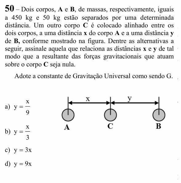 Enunciado da questão 50 de Física do EEAR 2025 (CFS 1)