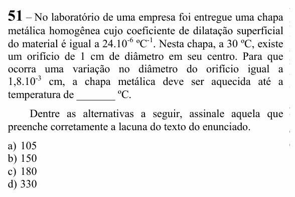 Enunciado da questão 51 de Física do EEAR 2025 (CFS 1)