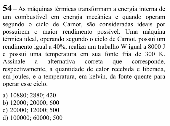 Enunciado da questão 54 de Física do EEAR 2025 (CFS 1)