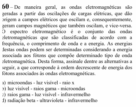 Enunciado da questão 60 de Física do EEAR 2025 (CFS 1)