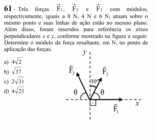 Enunciado da questão 61 de Física do EEAR 2025 (CFS 1)