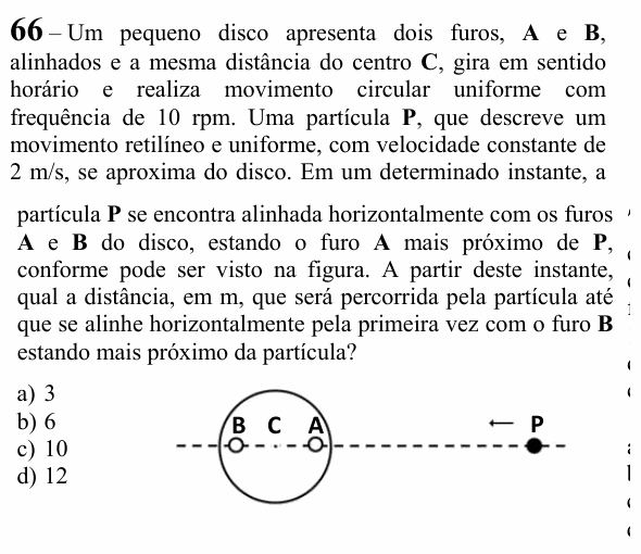Enunciado da questão 66 de Física do EEAR 2025 (CFS 1)