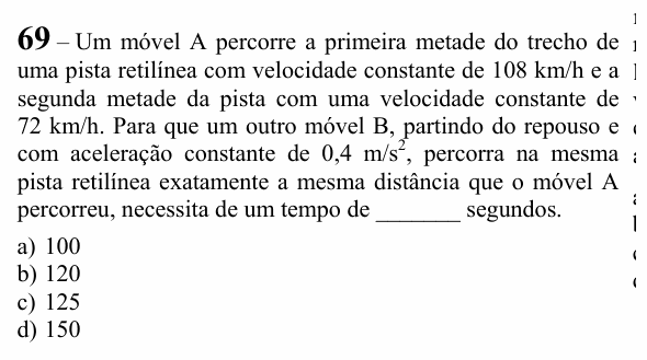 Enunciado da questão 69 de Física do EEAR 2025 (CFS 1)