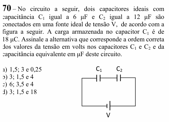 Enunciado da questão 70 de Física do EEAR 2025 (CFS 1)