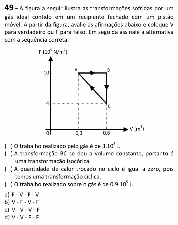 Enunciado da questão 49 de Física do EEAR 2026 (CFS 1)