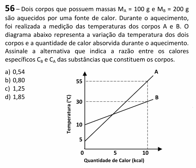 Enunciado da questão 56 de Física do EEAR 2026 (CFS 1)