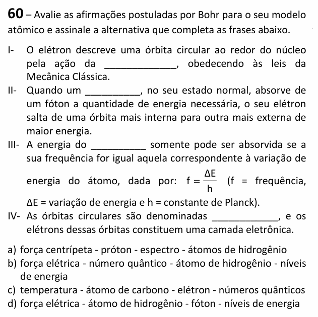Enunciado da questão 60 de Física do EEAR 2026 (CFS 1)