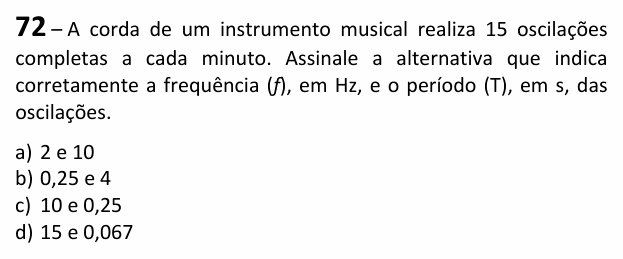 Enunciado da questão 72 de Física do EEAR 2026 (CFS 1)