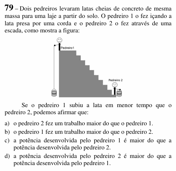 Enunciado da questão 79 de Física do EEAR 2017 (CFS 2)