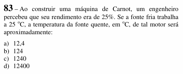 Enunciado da questão 83 de Física do EEAR 2017 (CFS 2)