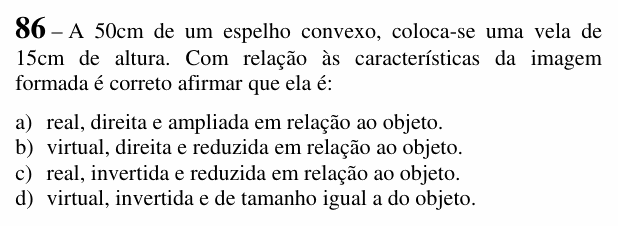 Enunciado da questão 86 de Física do EEAR 2017 (CFS 2)