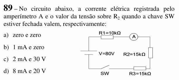 Enunciado da questão 89 de Física do EEAR 2017 (CFS 2)