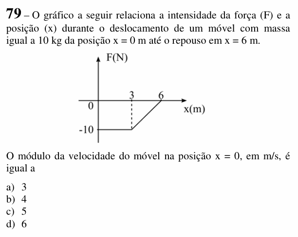 Enunciado da questão 79 de Física do EEAR 2018 (CFS 2)