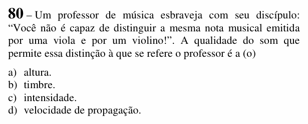 Enunciado da questão 80 de Física do EEAR 2018 (CFS 2)