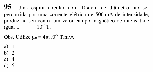 Enunciado da questão 95 de Física do EEAR 2018 (CFS 2)