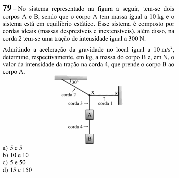 Enunciado da questão 79 de Física do EEAR 2020 (CFS 2)