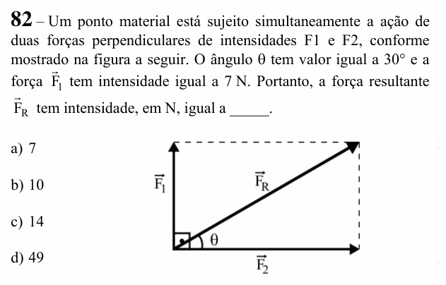 Enunciado da questão 82 de Física do EEAR 2020 (CFS 2)