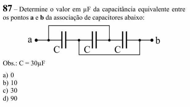 Enunciado da questão 87 de Física do EEAR 2020 (CFS 2)