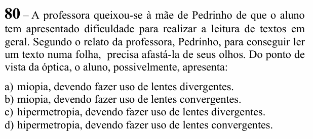 Enunciado da questão 80 de Física do EEAR 2021 (CFS 2)