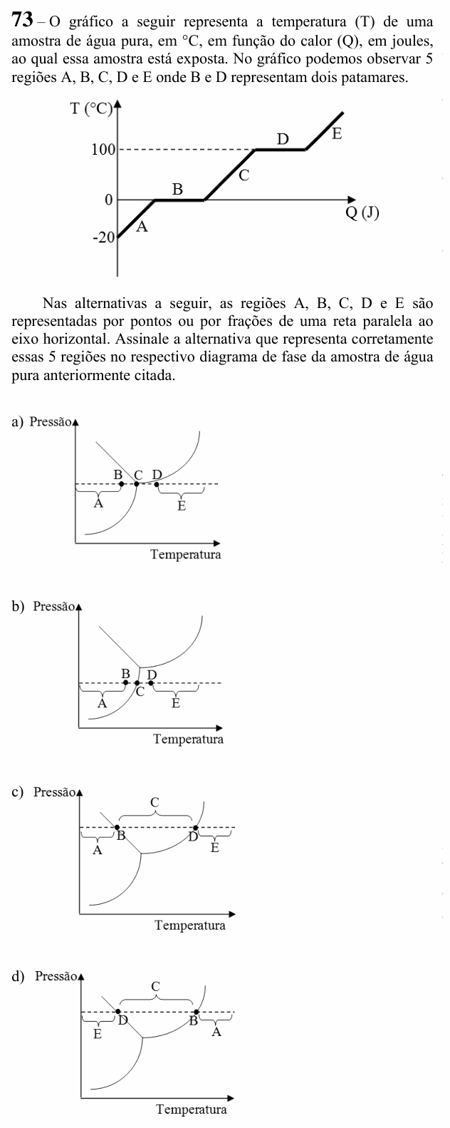 Enunciado da questão 73 de Física do EEAR 2022 (CFS 2)