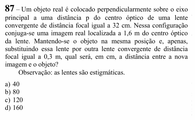 Enunciado da questão 87 de Física do EEAR 2022 (CFS 2)