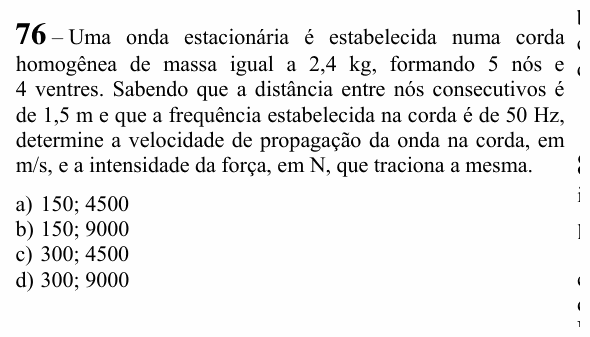 Enunciado da questão 76 de Física do EEAR 2023 (CFS 2)
