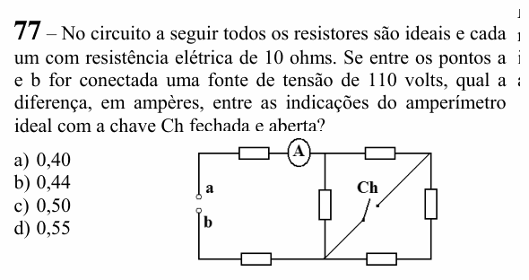 Enunciado da questão 77 de Física do EEAR 2023 (CFS 2)